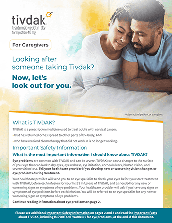 Image sample from the first page of the Demo® (demo vid-ttdd) Caregiver Brochure