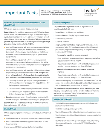 Image sample from the first page of the Demo (demo vid-ttdd) Important Facts document