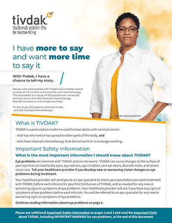 Image sample from the front page of the Demo® (demo vid-ttdd) Patient Brochure